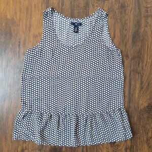 Gap Navy Heart Peplum Top Tank Blouse size XS